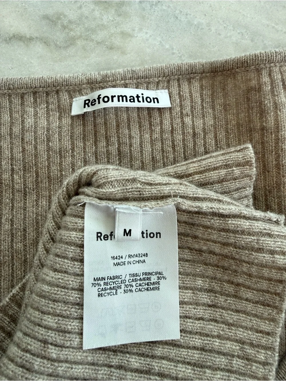 Reformation Hart Cashmere Sweater 100% Cashmere Women Size M